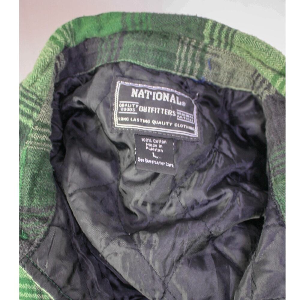 National Outfitters Plaid Flannel Shacket Quilted Lining Work Utility - Picture 3 of 3